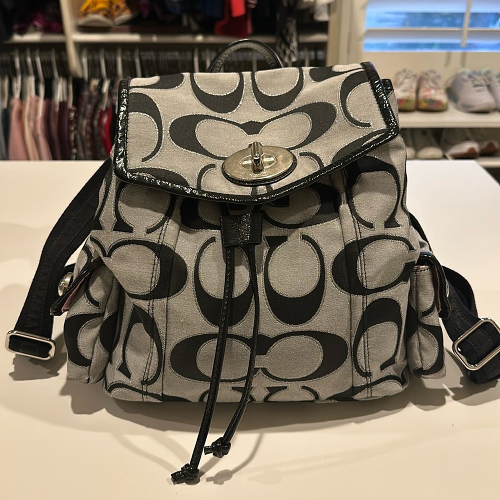 Coach POPPY Signature SATEEN Lurex Backpack